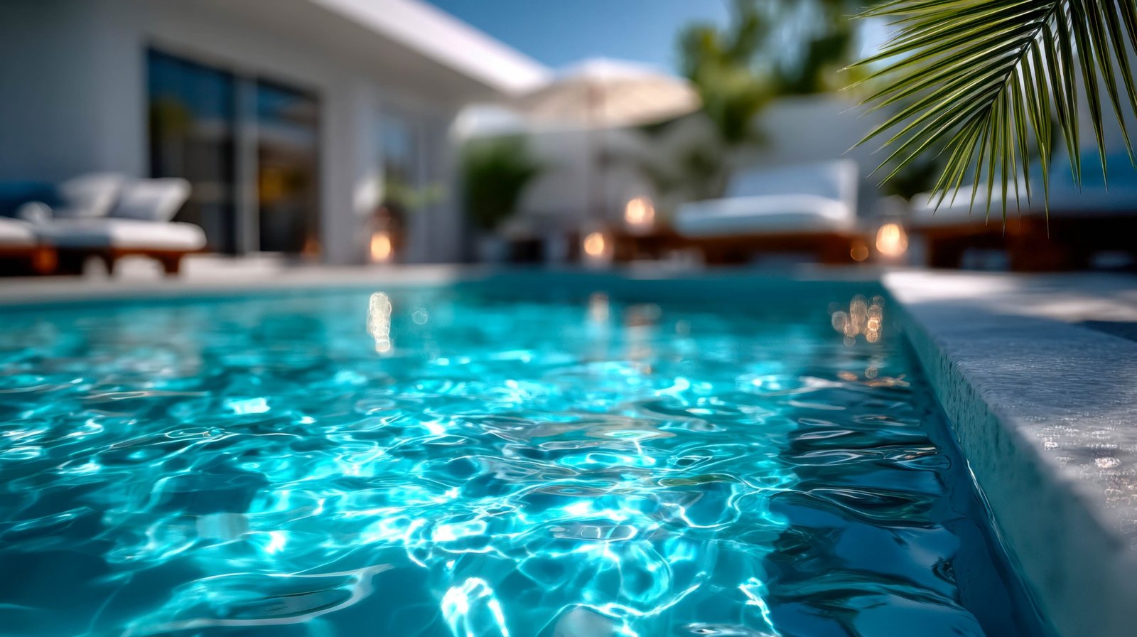 Piscina em área de lazer